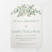 Botanical Garden Romance Wedding Drieluik Programma (Cover)