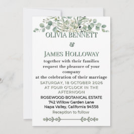 Botanical Garden Romance Wedding Invitation Kaart
