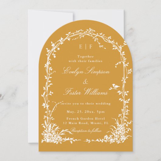 Botanical Garden Romantic Wedding Amber Arch  Kaart (Voorkant)