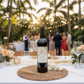 Botanical Garden Thank You Wedding Wijn Etiket