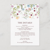 Botanical Garden Wildflower Wedding Details Informatiekaartje (Voorkant)