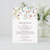 Botanical Garden Wildflower Wedding Details Informatiekaartje (Staand voorkant)