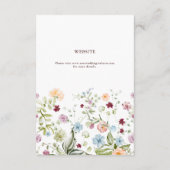 Botanical Garden Wildflower Wedding Details Informatiekaartje (Achterkant)