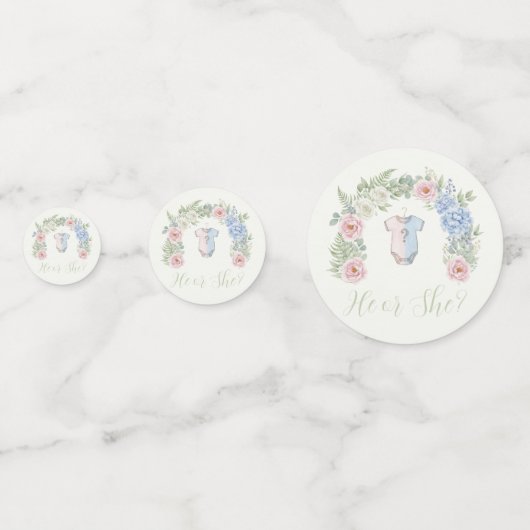 Botanical Gender Reveal Confetti (Voorkanten)