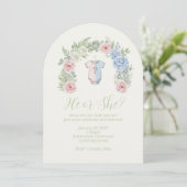 Botanical Gender Reveal Invitation Kaart (Staand voorkant)