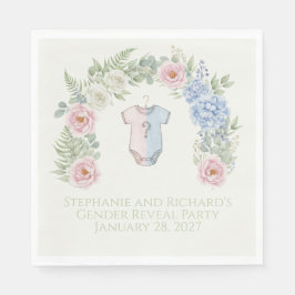 Botanical Gender Reveal Napkin Servet