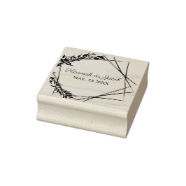 Botanical Geometric with Leaves Wedding Design Rubberstempel