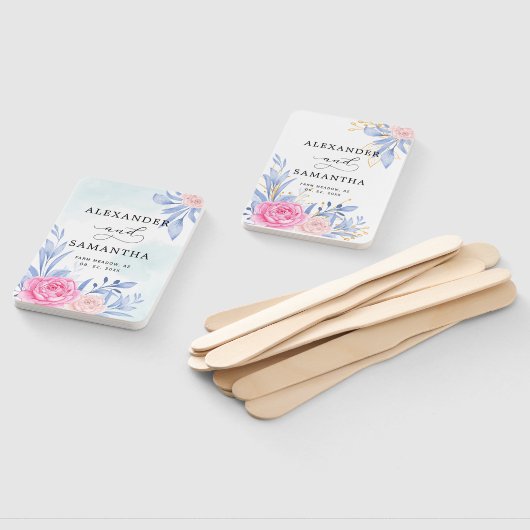 Botanical Gilded Gold Greenery Pink Rose Wedding Handwaaier (Niet-gemonteerd)