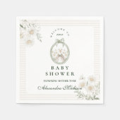 Botanical Gingham Silly Goose Baby Shower Servet (Voorkant)