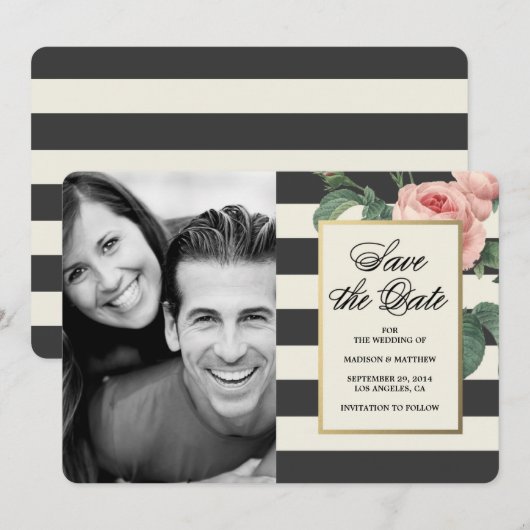 Botanical Glamour | De datum-fotokaart opslaan Save The Date (Voorkant / Achterkant)