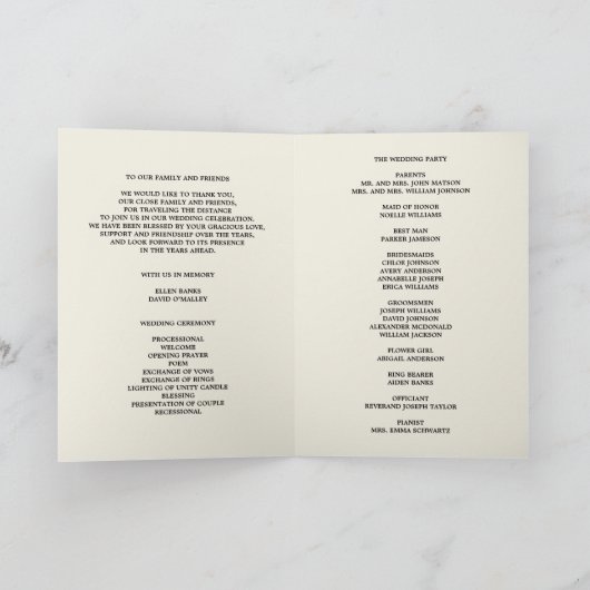 Botanical Glamour | Trouwprogramma Programma (Binnen)