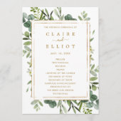 Botanical Gold Greenery Wedding Ceremony Program Programmakaart (Voorkant)