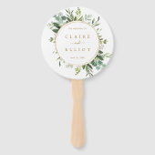 Botanical Gold Greenery Wedding Handwaaier (Voorkant)