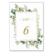Botanical Gold Greenery Wedding Kaart (Achterkant)