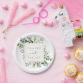 Botanical Gold Greenery Wedding Papieren Bordje (Feest)