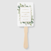 Botanical Gold Greenery Wedding Programme Handwaaier (Voorkant)