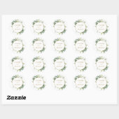 Botanical Gold Greenery Wedding Ronde Sticker (Vel)