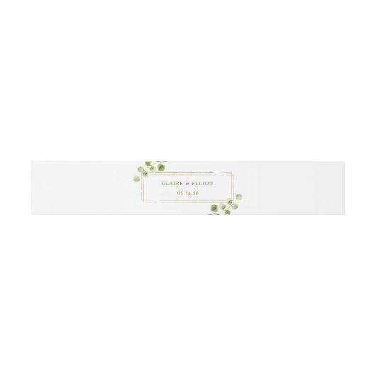 Botanical Gold Greenery Wedding Uitnodigingen Wikkel (Vlak)