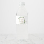 Botanical Gold Greenery Wedding Waterfles Etiket (Voorkant)