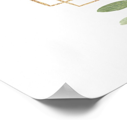 Botanical Gold Greenery Wedding Welcome Sign Poster (Hoek)