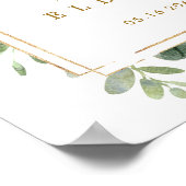 Botanical Gold Greenery Wedding Welcome Sign Poster (Hoek)