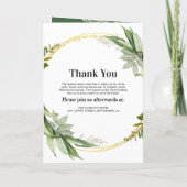 Botanical Gold Wreath Order of Service Program Programma (Achterkant)