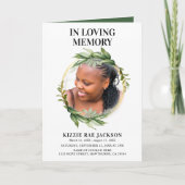 Botanical Gold Wreath Order of Service Program Programma (Voorkant)