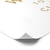 Botanical Goud Groene Krans Foto Bruiloft Welkom  Poster (Hoek)