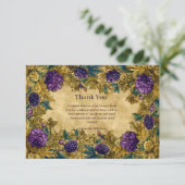 Botanical Grape Mardi Gras Masquerade Bedankkaart (Staand voorkant)