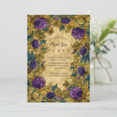 Botanical Grape Mardi Gras Masquerade Kaart (Staand voorkant)