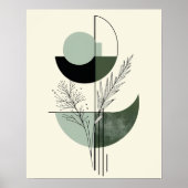 Botanical Green Abstract Geometric Poster (Voorkant)