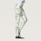 Botanical Green Leaf Pattern  Leggings (Rechts)