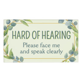 Botanical Green Leaves Hard of Hearing Deafness Naambadge