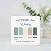 Botanical Green Wedding Color Palette Garden Card Kaart (Staand voorkant)