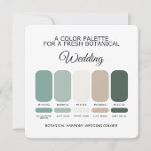 Botanical Green Wedding Color Palette Garden Card Kaart (Voorkant)
