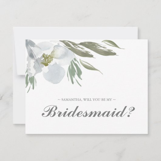 Botanical Greenery BRIDESMAID VOORSTEL kaart (Voorkant)