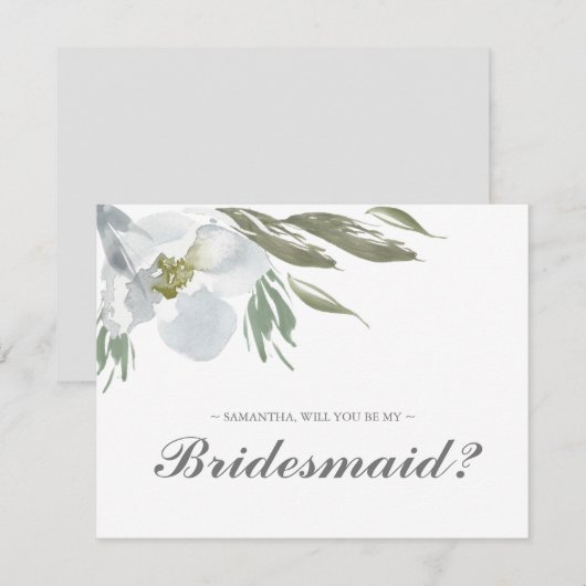 Botanical Greenery BRIDESMAID VOORSTEL kaart (Voorkant / Achterkant)
