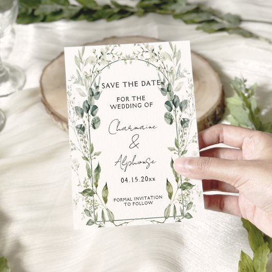 Botanical Greenery Eucalyptus Save The Date | Kaart