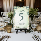 Botanical Greenery Eucalyptus Wedding Table Number Bedankkaart