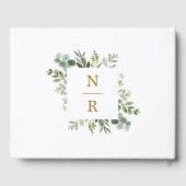 Botanical Greenery Gold Square Wedding Gastenboek (Achterkant)
