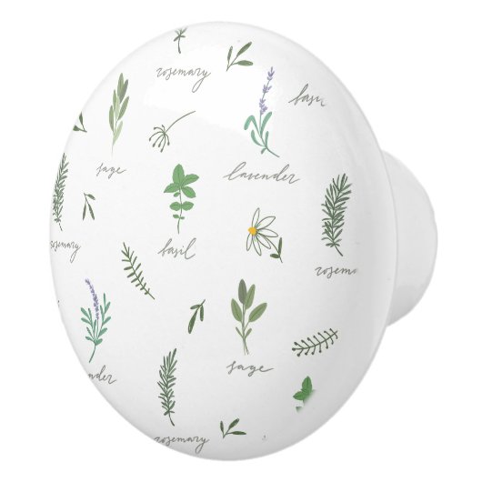 Botanical Greenery Keramische Knop (Rechts)