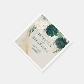Botanical Greenery Rose Wedding Servet (Hoek)