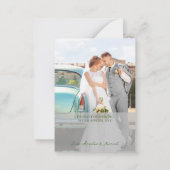 Botanical Greenery Trouwfoto Dank u Notitiekaartje (Achterkant)