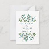 Botanical Greenery Trouwfoto Dank u Notitiekaartje (Voorkant)