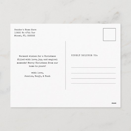 Botanical Greenery Watercolor Merry Christmas Feestdagenkaart (Achterkant)