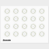 Botanical Greenery Wedding Envelope Seals Ronde Sticker (Vel)