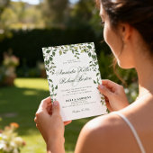 Botanical Greenery Wedding Invitation Kaart