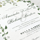 Botanical Greenery Wedding Invitation Kaart