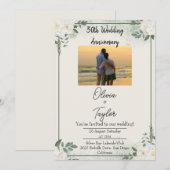 Botanical Greenery Wedding Jubileum Kaart (Voorkant / Achterkant)