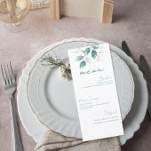 Botanical Greenery Wedding Reception Menu